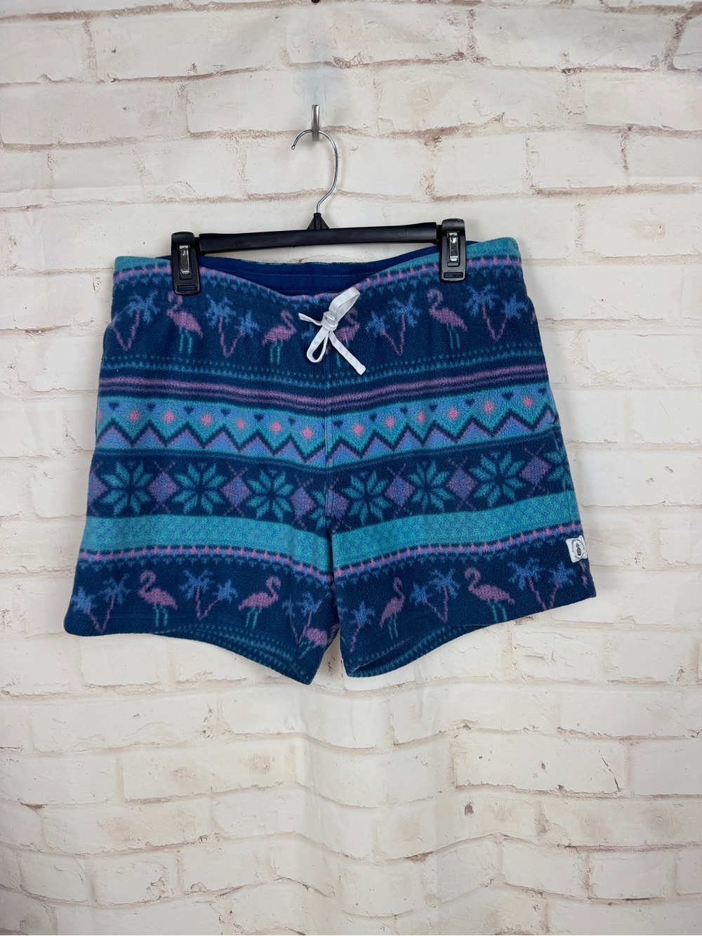 Chubbies Fleece Lounge Wear Shorts Size Large Flamingos